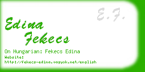 edina fekecs business card